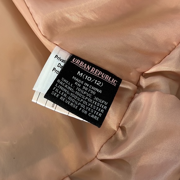 Urban Republic Girl’s Pink Faux Leather Moto Motorcycle Jacket - size 10-12 M - Picture 7 of 7